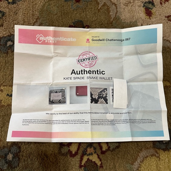 Kate Spade Eva Exotic Snakeskin Print Small L-Zip Bifold Wallet. NWT & COA - Picture 11 of 14